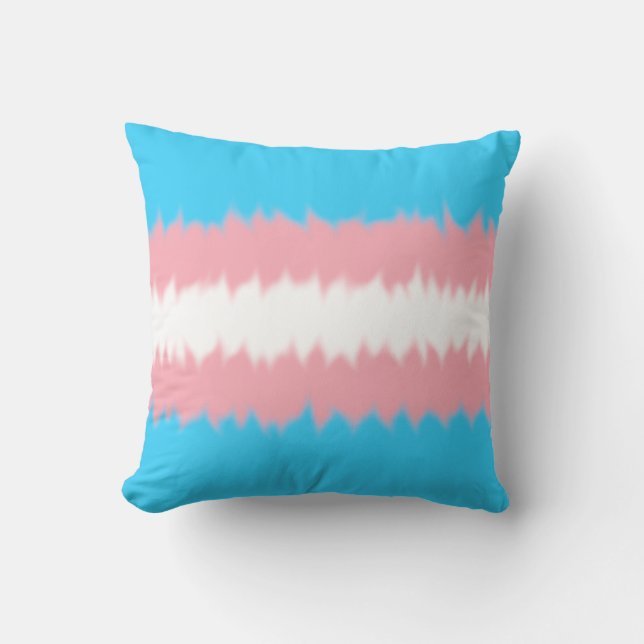 Trans Flag Throw Pillow (Front)
