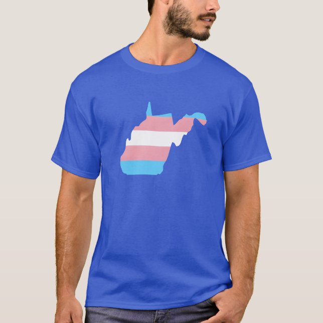 Trans Flag West Virginia LGBT Pride Support retro T-Shirt (Front)