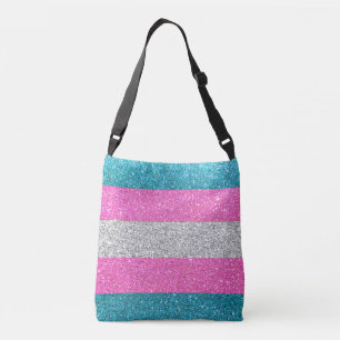 Trans Gay Pride Flag Glitter Stripes LGBTQ Love  Crossbody Bag