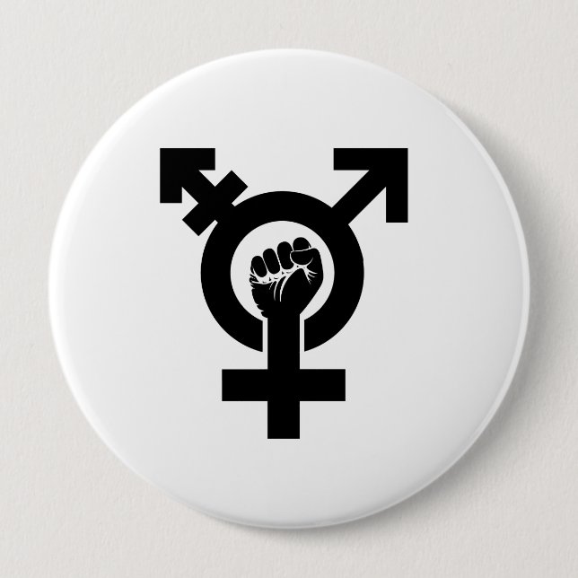 Trans Gender Resistance Symbol - - -  10 Cm Round Badge (Front)