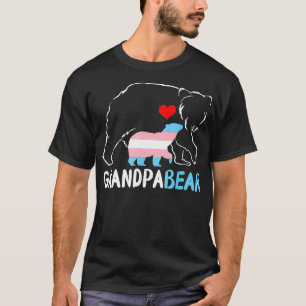 Trans Grandpa Bear Proud Dad Rainbow Transgender F T-Shirt