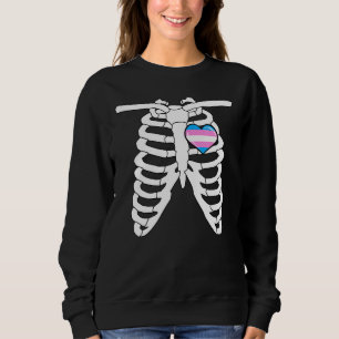 Trans Halloween   Pride Skeleton Lgbtq Transgender Sweatshirt
