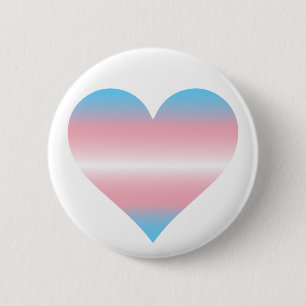 Trans Heart 6 Cm Round Badge