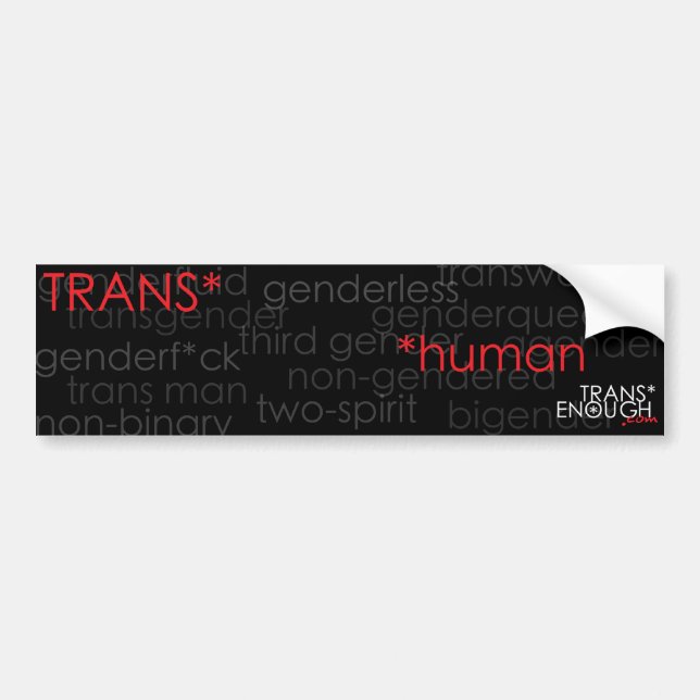 trans* human bumper sticker (Front)