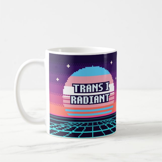 Trans I Radiant Catalan Pride Pixel Mug (Left)