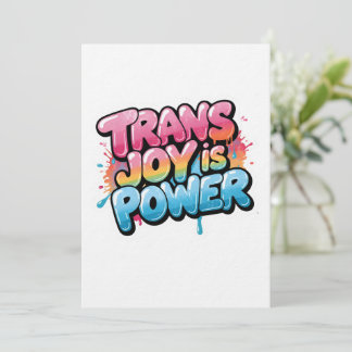 Trans Joy Is Power Art Pride Quote Design Invitation