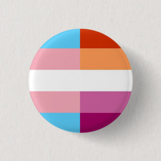 Trans Lesbian flag 50-50%  3 Cm Round Badge