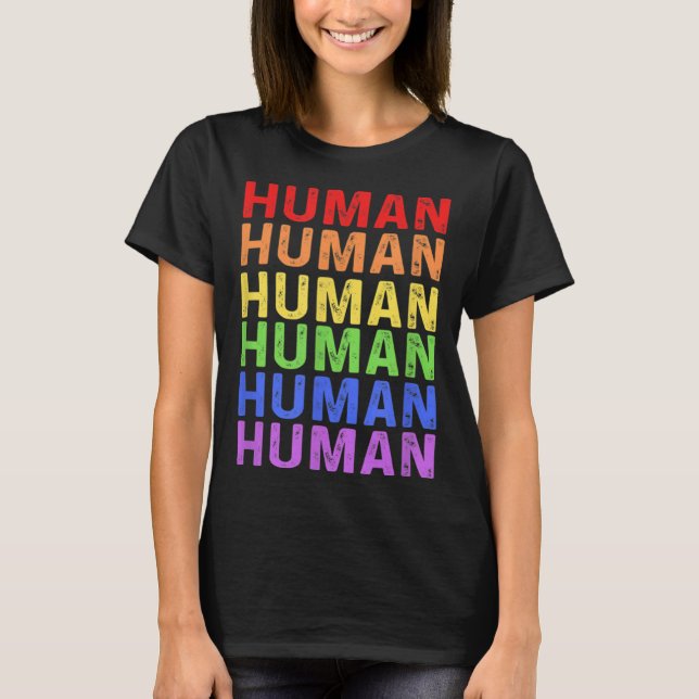 Trans LGBT Q Ally Rights Human Transgender Pride P T-Shirt (Front)