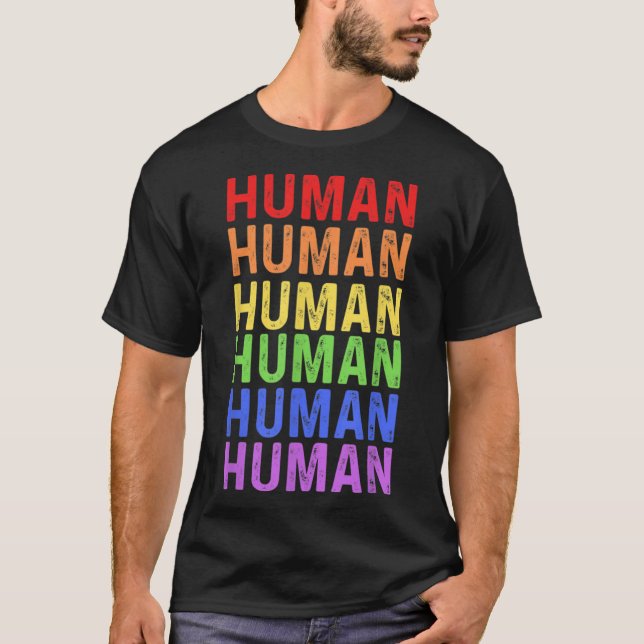 Trans LGBT Q Ally Rights Human Transgender Pride P T-Shirt (Front)