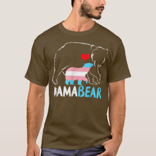 Trans Mama Bear Proud Mom Rainbow Transgender Moth T-Shirt