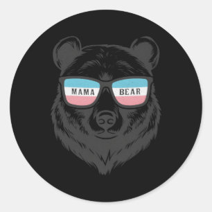 Trans Mama Bear Proud Transgender Ally Mom Transge Classic Round Sticker
