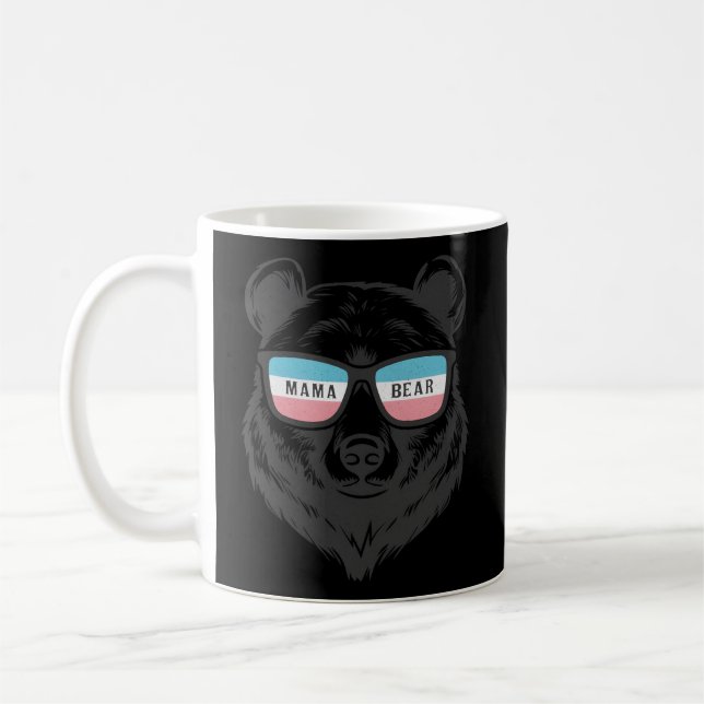 Trans Mama Bear Proud Transgender Ally Mum Transge Coffee Mug (Left)
