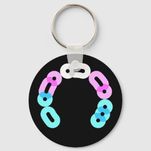 Trans Morse Code Arc Keychain