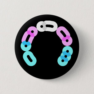 Trans Morse Code Arc Round Button