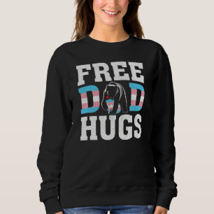 Trans Papa Bear Free Dad Hugs Rainbow Transgender Sweatshirt