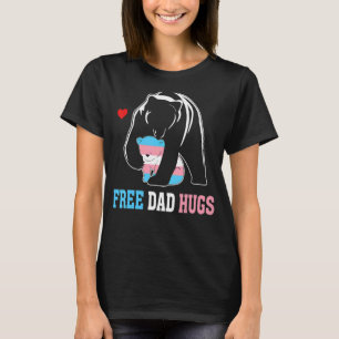 Trans Papa Bear Free Dad Hugs Rainbow Transgender T-Shirt