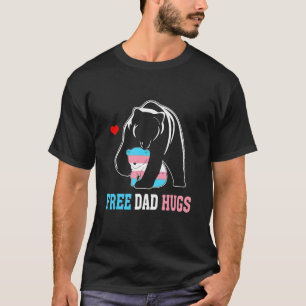 Trans Papa Bear Free Dad Hugs Rainbow Transgender T-Shirt