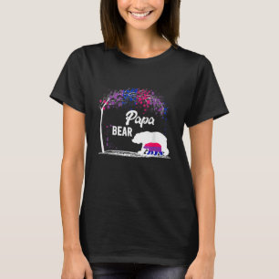 Trans Papa Bear Free Dad Hugs Rainbow Transgender  T-Shirt