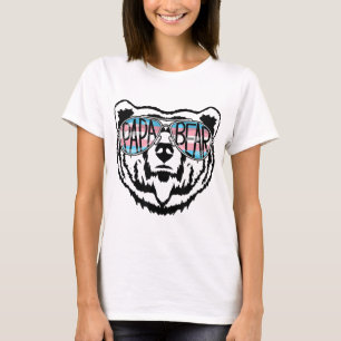 Trans Papa Bear Proud Dad Ally Transgender Rainbow T-Shirt
