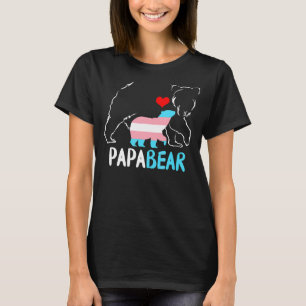 Trans Papa Bear Proud Dad Rainbow Transgender Fath T-Shirt
