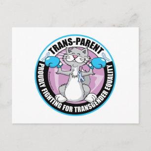 Trans-Parent Cat Fighter Postcard