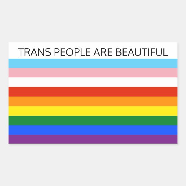Trans People Are Beautiful Rectangular Sticker (Front)