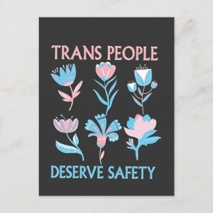 Trans People Deserve Safety Pride Month LGBTQ Holiday Postcard