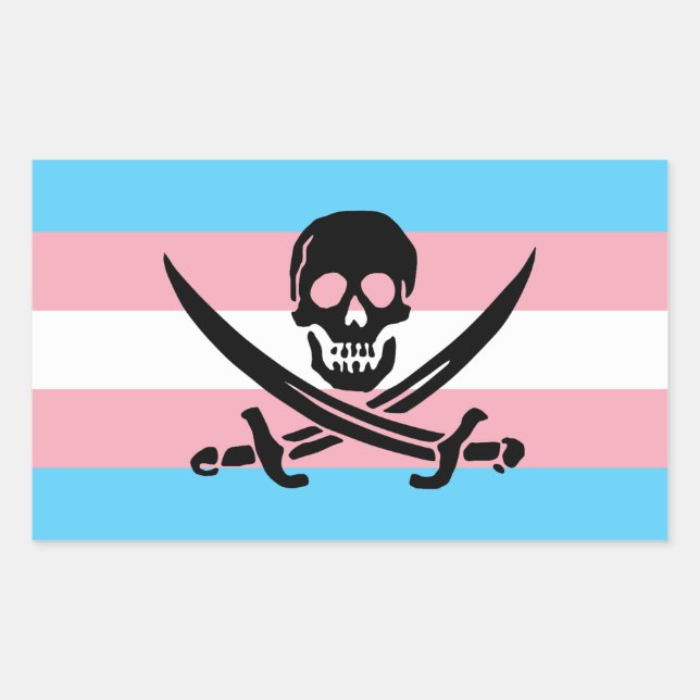 Trans Pirate Pride Flag Sticker (Front)