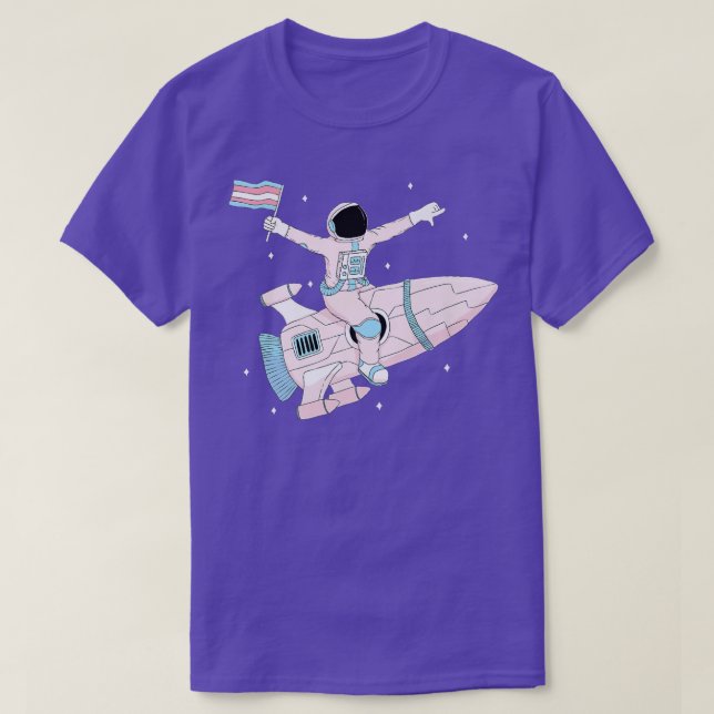 Trans Pride Astronaut Transgender  T-Shirt (Design Front)