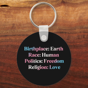 Trans Pride - Birthplace: Earth. Race: Human Key Ring