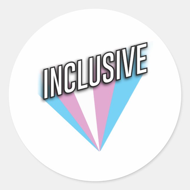 Trans Pride Burst - Inclusive Classic Round Sticker (Front)