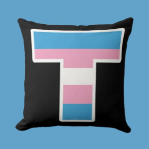 Trans Pride Capital T Throw Pillow