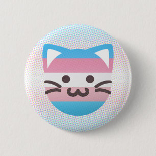 trans pride cat button