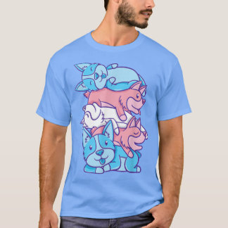 Trans Pride Corgi Pile Transgender T-Shirt