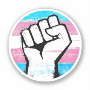 Trans Pride Fist Circle Print
