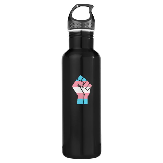 Trans Pride Fist Design for Equality  710 Ml Water Bottle (Front)