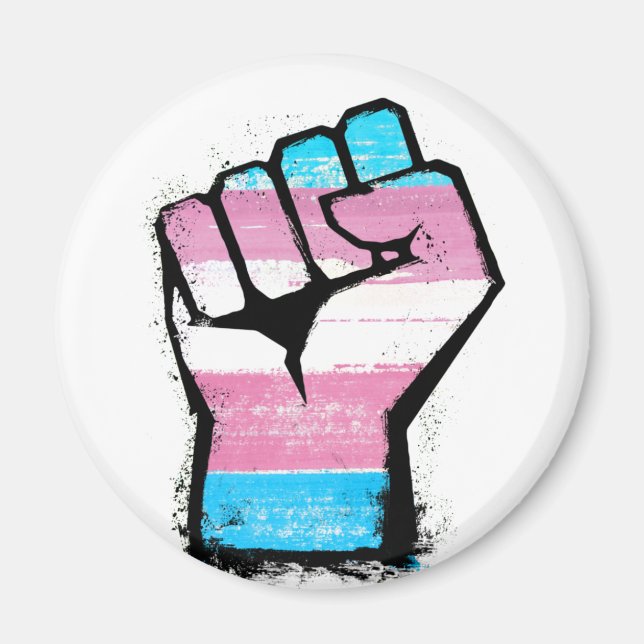 Trans Pride Fist Magnet (Front)