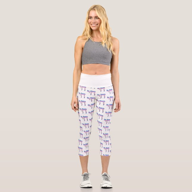 Trans Pride Flag Chai Capri Leggings (Front)