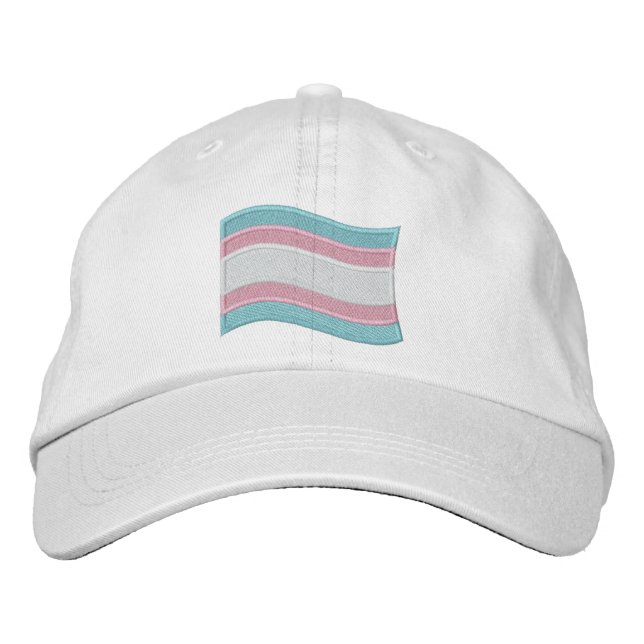 Trans Pride Flag Embroidered Baseball Cap (Front)