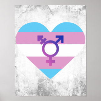 Trans Pride Flag Heart Poster