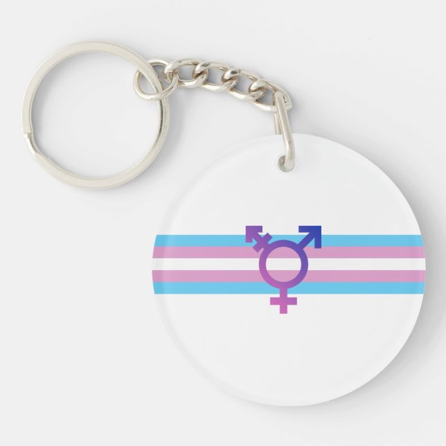 Trans Pride Flag Key Ring (Front)
