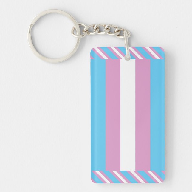 Trans Pride Flag Key Ring (Front)