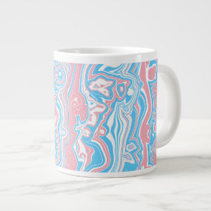 Trans Pride Flag Trippy Boho Groovy Wavy Stripes Large Coffee Mug