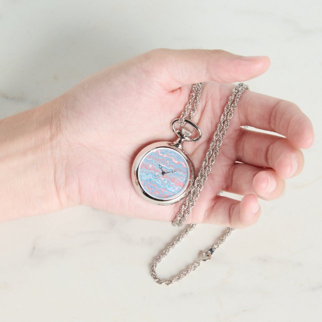 Trans Pride Flag Trippy Boho Groovy Wavy Stripes Watch (Hand)