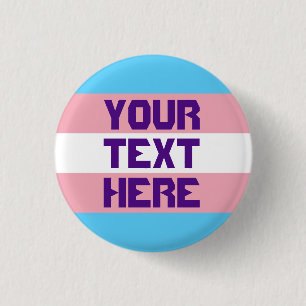 Trans pride flag with text button