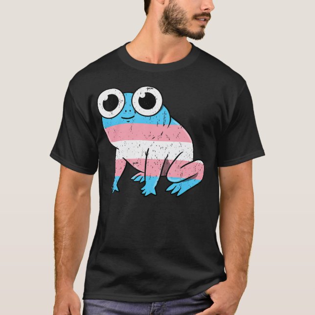 Trans Pride Frog Transgender T-Shirt (Front)