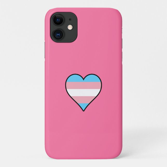 Trans Pride Heart Case-Mate iPhone Case (Back)