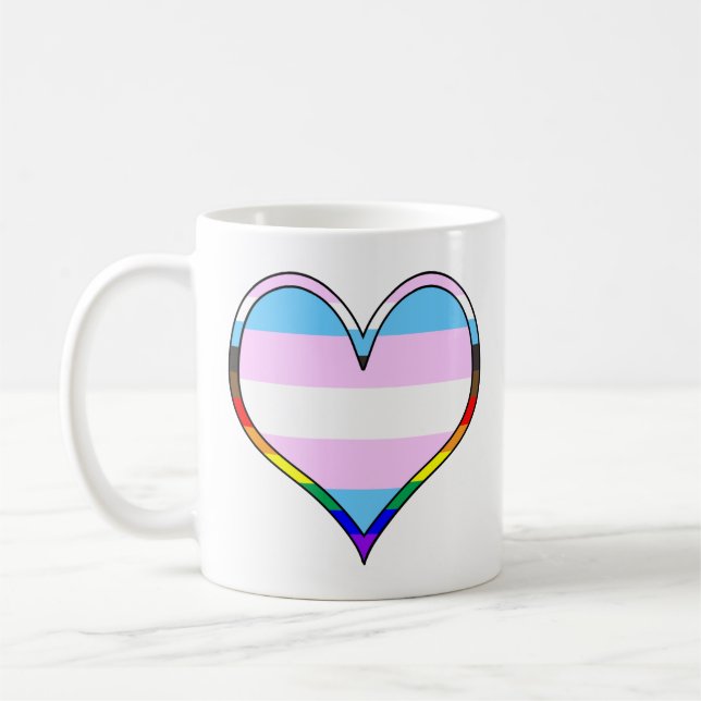 Trans Pride Heart Coffee Mug (Left)