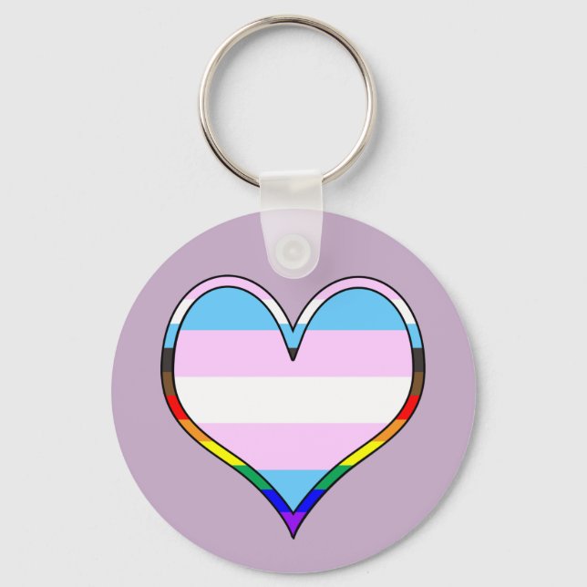 Trans Pride Heart Keychain (Front)