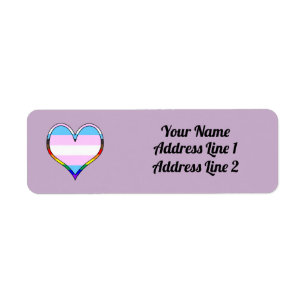 Trans Pride Heart Label